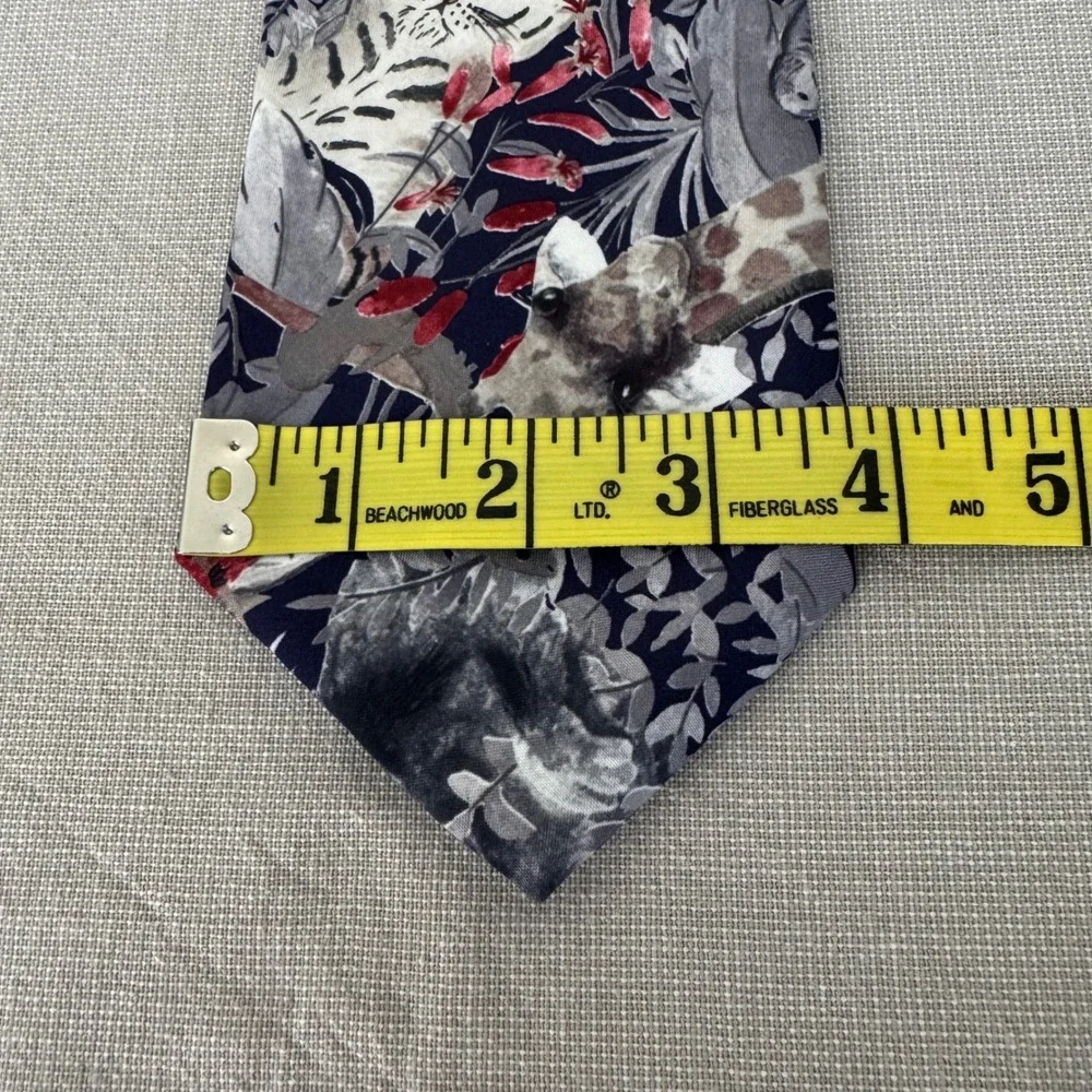 Wild Animal Silk Tie Gray/Black/Brown‎